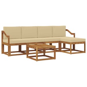 vidaXL Ensemble de canapés d'extérieur 6 pc Naturel et Beige