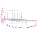 vidaXL Cadre de lit métal sans matelas et tête de lit blanc 120x190 cm