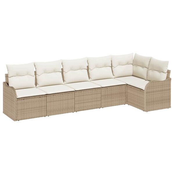vidaXL Ensemble de canapé de jardin Beige polyrotin