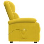 vidaXL Fauteuil de massage Jaune Velours