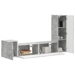 vidaXL Ensemble meuble TV 4 Pièces Gris béton Bois d'ingénierie