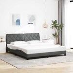vidaXL Cadre de lit sans matelas gris foncé 180x200 cm tissu