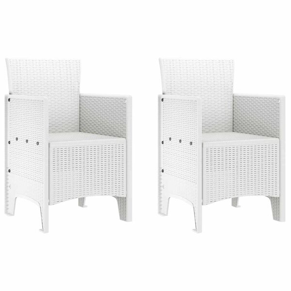 vidaXL Chaise de jardin 2 pc Blanc Polypropylène