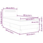 vidaXL Lit Box Spring avec matelas gris  100 x 200 cm  simili cuir