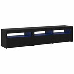 vidaXL Meubles TV 2 Pièces Chêne noir 180 x 35 x 40 cm Bois d'ingénierie