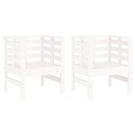 vidaXL Chaises de jardin lot de 2 blanc 61 5x53x71 cm bois pin massif