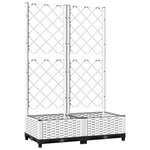 vidaXL Jardinière avec treillis Blanc 80x40x121 5 cm PP