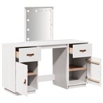 vidaXL Ensemble de coiffeuse avec LED Blanc Bois de pin solide