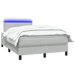 vidaXL Sommier à lattes de lit et matelas et LED gris clair 120x220cm velours