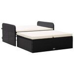 vidaXL Salon de jardin 2 Pièces avec coussins Résine tressée Noir