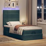 vidaXL Cadre de lit ottoman avec matelas vert foncé 90x200 cm velours