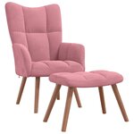 vidaXL Chaise de relaxation avec repose-pied Rose Velours