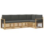 vidaXL Ensemble de canapés d'extérieur 5 pc Blanc et anthracite