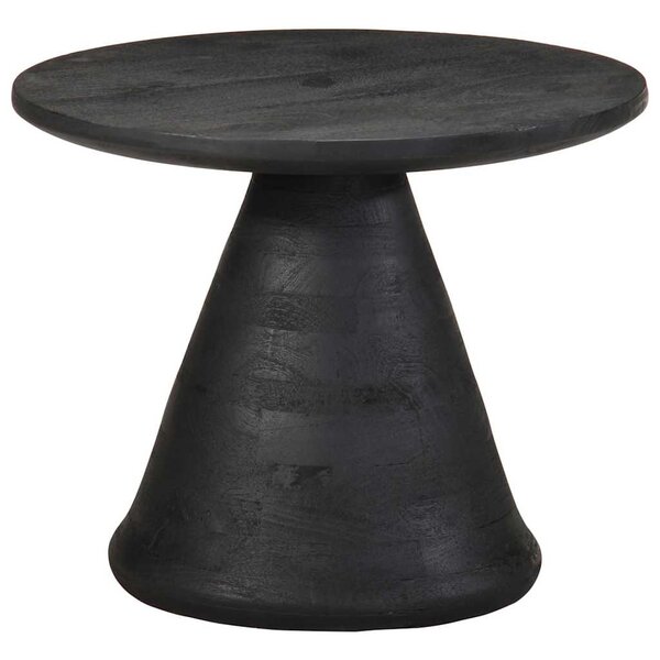 vidaXL Table d'appoint noir Ø50x40 cm bois de manguier massif