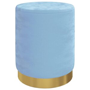 vidaXL Tabouret de rangement rond Bleu clair Velours 31 x 37 cm