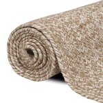 vidaXL Tapis Naturel et blanc 200 x 200 cm Jute