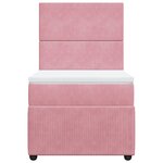vidaXL Sommier à lattes de lit avec matelas Rose 90x200 cm Velours