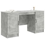 vidaXL Bureau Gris béton 142 5 x 50 x 75 cm Bois d'ingénierie