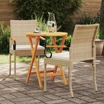 vidaXL Chaises de jardin avec coussin 2 Pièces Beige et blanc crème