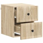 vidaXL Cabinet de chevet mural 2 Pièces Chêne Sonoma 33 x 34 5 x 40 cm