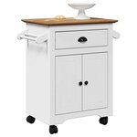 VidaXL Chariot de cuisine BODO blanc et marron 72x45x80 cm