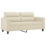 vidaXL Canapé à 2 places Crème 140 cm Similicuir