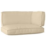 vidaXL Set de coussins de palette 3 Pièces Beige 120 x 80 x 12 cm