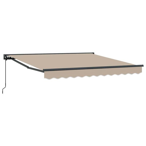 vidaXL Auvent Rétractable Beige 350x250 cm tissu