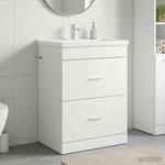 vidaXL Meuble sous lavabo de salle de bain Blanc 56 x 37 5 x 81 cm