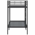 VidaXL Lit superposé sans matelas noir 90x190 cm acier