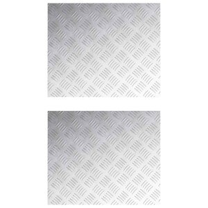 vidaXL Plaques à damier 2 Pièces Argent 60 x 50 cm Aluminium