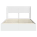 vidaXL Cadre de lit avec rangement et tête de lit Blanc 160 x 200 cm