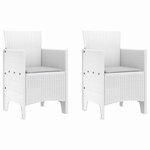 vidaXL Chaise de jardin 2 pc Blanc Polypropylène