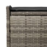vidaXL Banc de rangement extérieur coussin gris 100 cm résine tressée