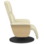 vidaXL Fauteuil inclinable avec repose-pieds crème similicuir