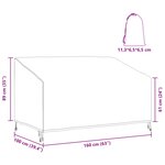 vidaXL Housse de banc de jardin Noir 160 x 100 x 61 / 89 cm Tissu 420D