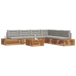 vidaXL Ensemble de canapés d'extérieur 7 Pièce Gris Naturel et Clair
