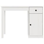 Bureau table poste de travail meuble d'ordinateur informatique étude 100 x 50 x 75 cm bois massif de pin blanc 02_0023498