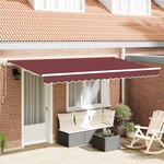 vidaXL Auvent Rétractable Rouge bordeaux et Blanc