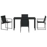 vidaXL Ensemble de salle à manger pour jardin 5 Pièces Noir