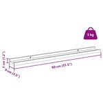 vidaXL Étagère Murale 2 Pièces Marron 80 x 9 x 3 cm Bois d'ingénierie
