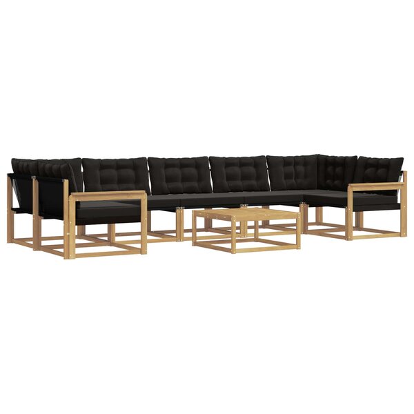 vidaXL Ensemble de canapés d'extérieur 8 pc Blanc et noir