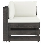 vidaXL Salon de jardin 7 Pièces avec coussins Bois imprégné de gris