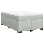 vidaXL Sommier à lattes de lit et matelas Gris clair 120x200cm Velours