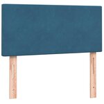vidaXL Sommier à lattes de lit et matelas et LED bleu foncé 80x210 cm velours