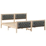 vidaXL Cadre de lit Gris foncé 180 x 200 cm Pin massif