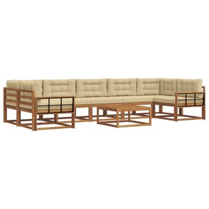 vidaXL Ensemble de canapés d'extérieur 8 Pièces Naturel et Beige