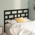 vidaXL Tête de lit Noir 146x4x100 cm Bois massif de pin