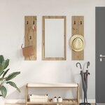 vidaXL Porte-manteau mural chêne artisanal 96 x 1 5 x 90 cm