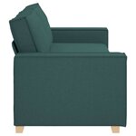 vidaXL Sofa 3 places avec coussin Vert foncé 220 x 78 x 84 cm tissu